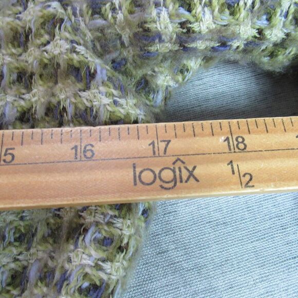 SIGRID OLSEN Jacket Medium Green Tweed Check Velvet Ribbon Belt Vintage Y2K - Picture 8 of 11